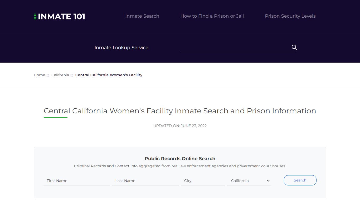 Central California Women's Facility Inmate Search ...